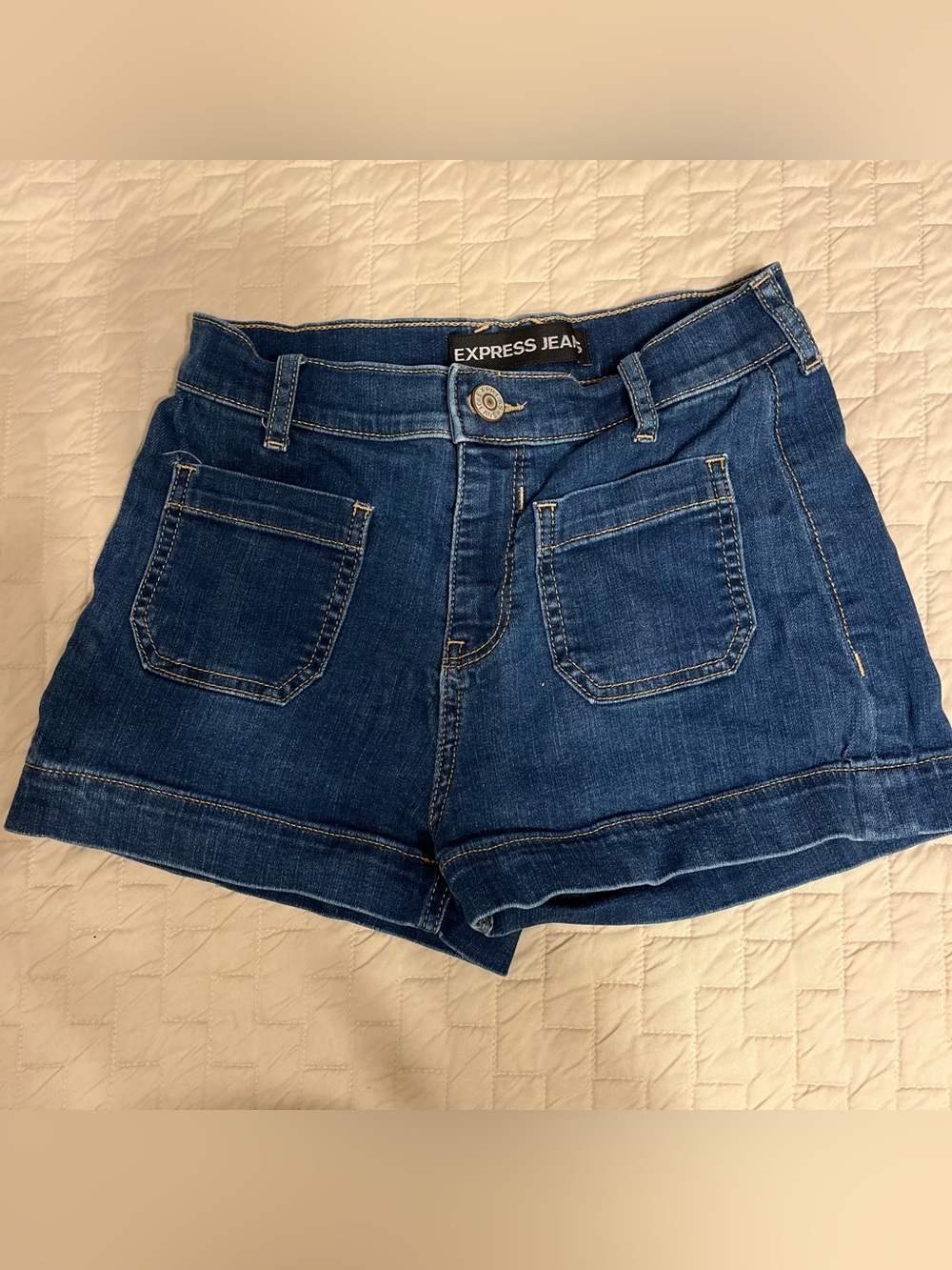 Express Women’s Dark Blue Denim Shorts-2